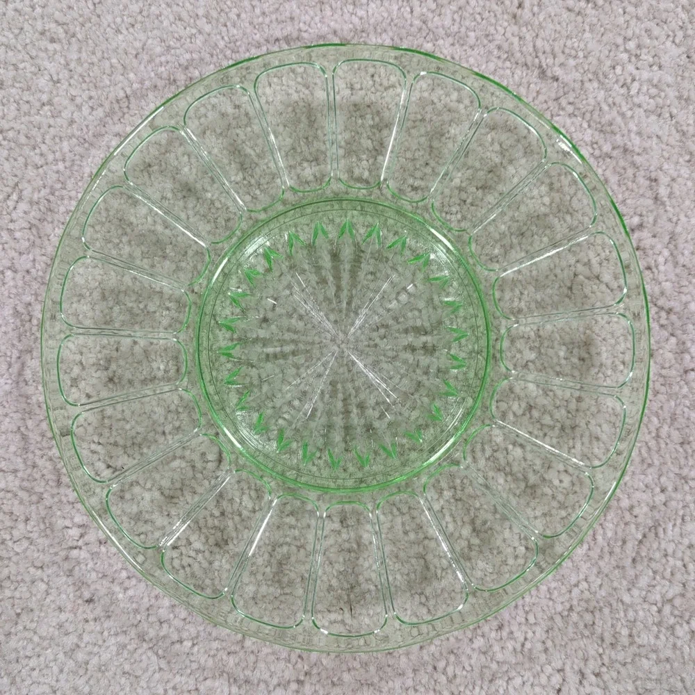 Blemished Hazel Atlas Uranium Glass RIBBON 6.25